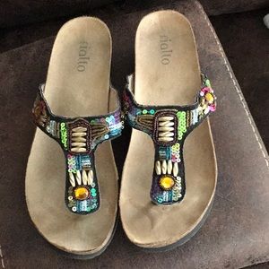 Embellished thong sandals size 8
